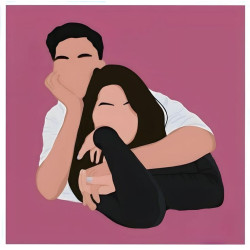 ملصق عناق حب بأسلوب فني Minimalist | تصميم رومانسي Aesthetic | فينيل عالي الجودة