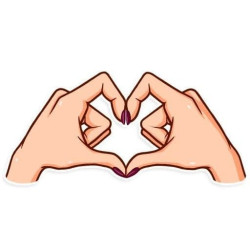 ملصق Heart Hands | قلب اليدين | تصميم Aesthetic أنثوي