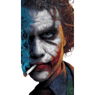 ملصق الجوكر | Joker Heath Ledger | فن خطوط متداخلة ودخان أزرق سينمائي