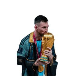 ملصق ليونيل ميسي يقبل كأس العالم 2022 | البشت العربي | فينيل أسطوري