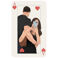 ملصق فني ورقة آس القلوب