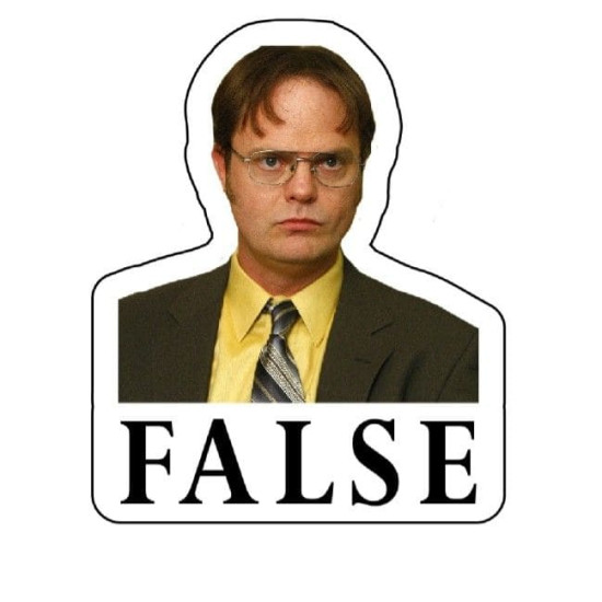 ملصق دوايت شروت مع كلمة FALSE من مسلسل The Office