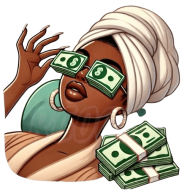 ملصق فني | سيدة أنيقة بنظارات من الدولارات