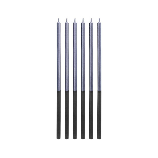 شموع عيد ميلاد بلاتنيوم ازرق 6 شمعات