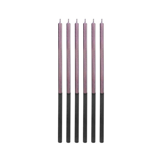 شموع عيد ميلاد بلاتينيوم ليلكي 6 شمعات فاخرة لتزيين الكيك