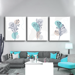 طقم لوحات كانفس جدارية بتصميم عصري جميل متعددة الالوان