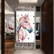 لوحة كانفس جدارية جميلة بتصميم عصري "الخيل"