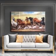 لوحة كانفس جدارية جميلة بتصميم عصري "الخيول