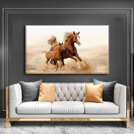 لوحة كانفس جدارية جميلة بتصميم عصري "الخيول