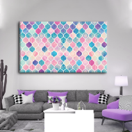 لوحة كانفس جدارية جميلة والالوان الجذابة واللونين الكرتوازي والزهري