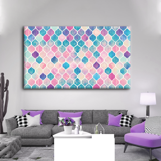 لوحة كانفس جدارية جميلة والالوان الجذابة واللونين الكرتوازي والزهري