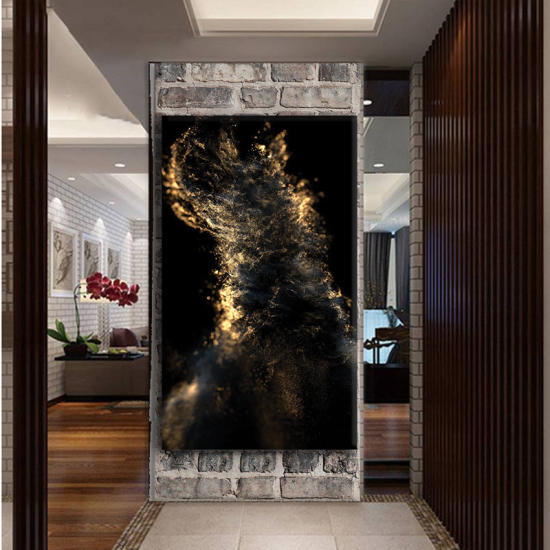 لوحة كانفس جدارية جميلة بفخامة ألألون ألأسود والذهبي