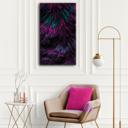 لوحة كانفس جدارية طولية بألوان جذابة الزهري والموف والكرتوازي