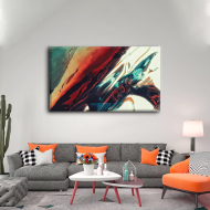 لوحة كانفس متعددة ألألوان البرتقالي والاحمر والكرتواز