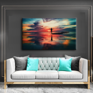 لوحة كانفس جدارية عرضية متعددة الالوان الجذابة