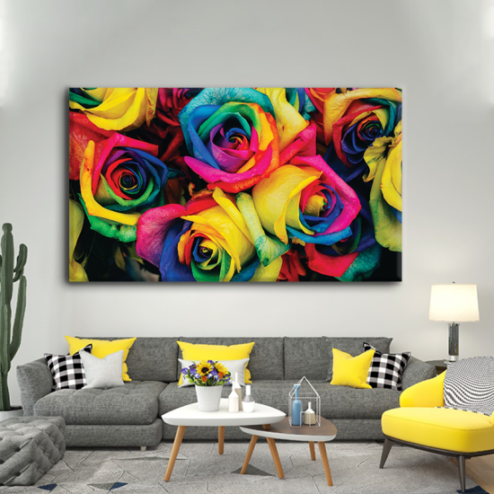 لوحة كانفس جدارية عرضية بورد متعدد الالوان