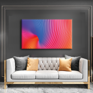 لوحة كانفس جدارية متعددة الالوان وبتصميم عصري متداخل