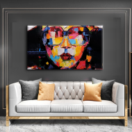 لوحة كانفس جدارية عصرية "وجة أمرأة" بألألوان جذابة