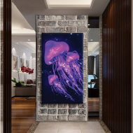 لوحة كانفس جدارية عصرية بألوان جذابة متعددة ألألوان بفخامة ألأسود والموف