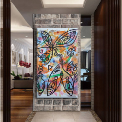 لوحة كانفس جدارية عصرية بتصميم عالمي متعددة ألألوان الجميلة