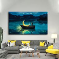 لوحة كانفس جدارية لهدوء ألبحر وجمال ألمنظر