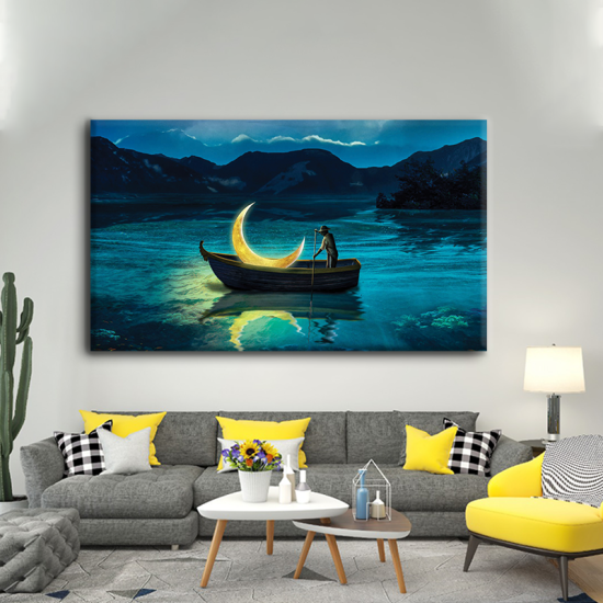 لوحة كانفس جدارية لهدوء ألبحر وجمال ألمنظر