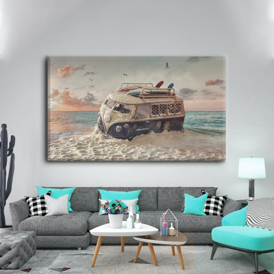 لوحة كانفس جدارية عصرية بألألوان ترابية