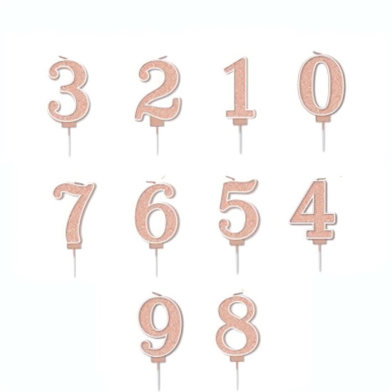 شمعة عيد ميلاد رقم {1-9} قلتر ذهبي - تصميم فاخر ولمعة مميزة