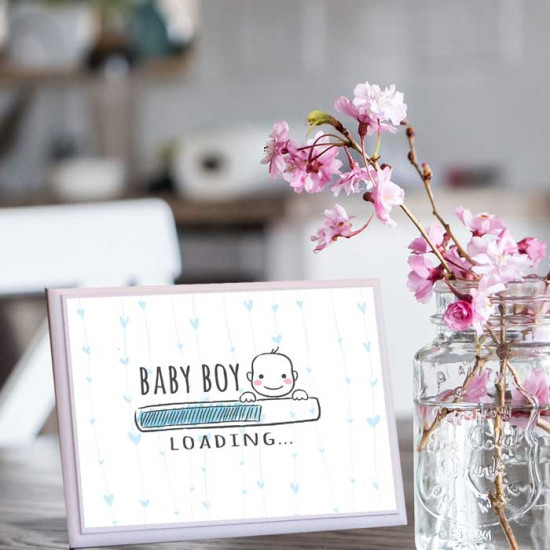 لوحة اهداء بعبارة baby boy