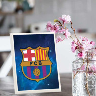 لوحة اهداء بشعار برشلونة