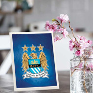 لوحة اهداء بشعار مانشستر ستي