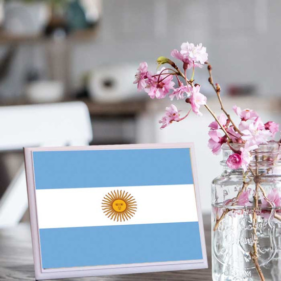 لوحة اهداء بعلم الارجنتين