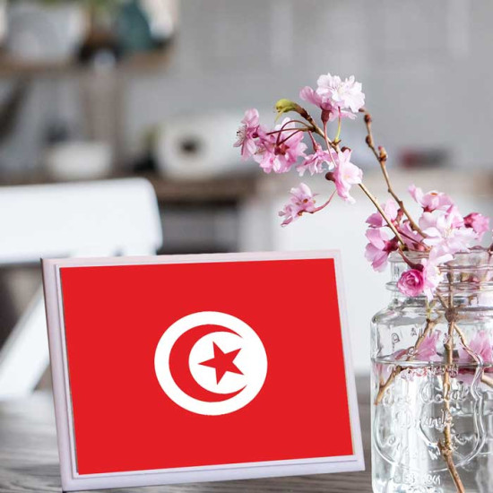 لوحة اهداء بعلم تونس
