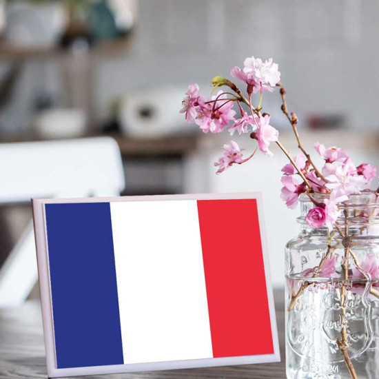 لوحة اهداء بعلم فرنسا