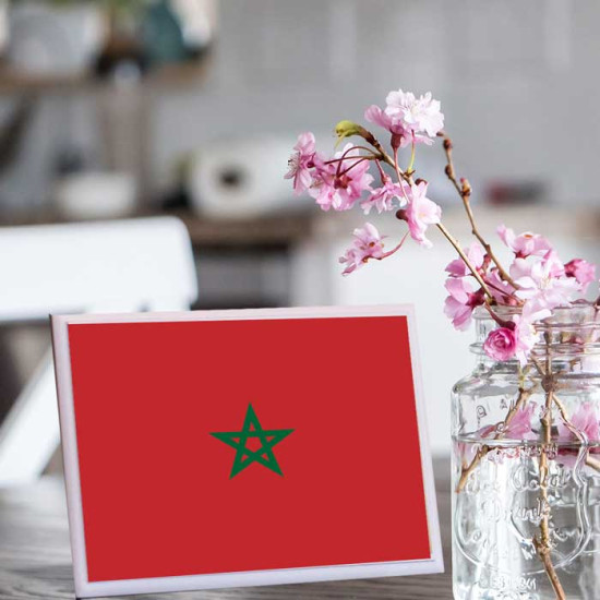 لوحة اهداء بعلم المغرب