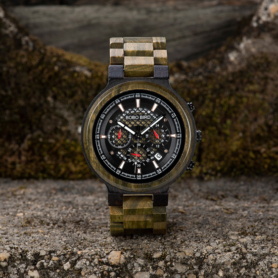 ساعات بوبو بيرد الخشبية أخضر فاتح