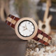 ساعة بوبو بيرد الخشبية باللون الأحمر والبيج بتصميم أنيق